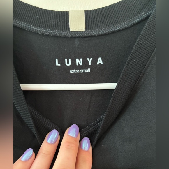 Lunya Pima Cotton Black Muscle Tee sz XS New in original packaging! - Picture 2 of 5